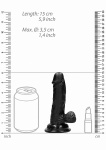 Realrock Dildo z jądrami 6" Mały wariat  -Realistic Cock - 6" - With Scrotum - Black 