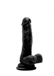 Realrock Dildo z jądrami 7" przyssawka - Realistic Cock - 7" - With Scrotum - Black