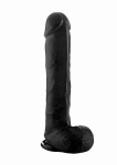 Realrock PENIS Z JĄDRAMI 15" CHĘTNY OD ZARAZ - Realistic Cock - 15 Inch - With Scrotum - Black