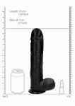 Realrock PENIS Z JĄDRAMI 15" CHĘTNY OD ZARAZ - Realistic Cock - 15 Inch - With Scrotum - Black