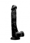 Realrock Realistyczne dildo z jądrami 10" - Realistic Cock - 10" - With Scrotum - Black