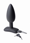Silikonowy korek analny z E-Stymulacją Bum Shock - Czarny AG260 - Bum Shock E-Stim Silicone Anal Plug - Black