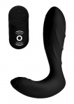 Stymulator prostaty na sterowanie z pilota - Silicone Prostate Vibrator with Remote Control - czarny AF872