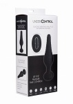 Mocny wibrujący korek analny z pilotem - Silicone Vibrating Anal Plug with Remote Control - Czarny AF870