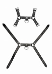 SKÓRZANA UPRZĄŻ na klatkę piersiową BDSM - Leather Male Chest Harness - Black