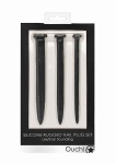 STYMULACJA CEWKI MOCZOWEJ zestaw 3 sztuki - Silicone Rugged Nail Plug Set - Urethral Sounding - Black