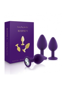 SexShop - Trzy plugi analne z klejnotem - Rianne S Booty Plug Set 3x fioletowy - online
