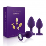 SexShop - Trzy plugi analne z klejnotem - Rianne S Booty Plug Set 3x fioletowy - online