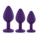 SexShop - Trzy plugi analne z klejnotem - Rianne S Booty Plug Set 3x fioletowy - online