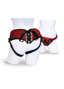 SexShop - Uprząż do strap-on - Sportsheets Red Lace Corsette Strap-On  - online