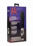 Wibrator ELASTYCZNY prążkowany 10 prędkości  - Ribbed Vibrator - Black
