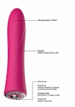 WIBRATOR klasyczny 10 trybów pracy PRĄŻKOWANY - Vibrator - Jewel - Pink