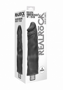 WIBRATOR realistyczny TPE REALROCK 25CM baterie - Realrock 10-25 cm Vibrating Dildo - Black