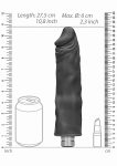 WIBRATOR realistyczny TPE REALROCK 25CM baterie - Realrock 10-25 cm Vibrating Dildo - Black