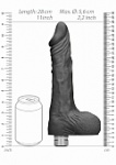 WIBRATOR realistyczny Z JĄDRAMI tpe REALROCK 25CM - Realrock 10-25 cm Vibrating Dildo With Balls - Black