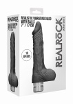 WIBRATOR realistyczny Z JĄDRAMI tpe REALROCK 17CM - Realrock 7-17 cm Vibrating Dildo With Balls - Black