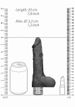 WIBRATOR realistyczny Z JĄDRAMI tpe REALROCK 17CM - Realrock 7-17 cm Vibrating Dildo With Balls - Black