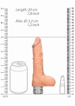 WIBRATOR realistyczny Z JĄDRAMI tpe REALROCK 17CM - Realrock 7-17 cm Vibrating Dildo With Balls - Flesh