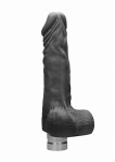 WIBRATOR realistyczny Z JĄDRAMI tpe REALROCK 20CM - Realrock 8-20 cm Vibrating Dildo With Balls - Black