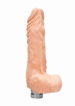 WIBRATOR realistyczny Z JĄDRAMI tpe REALROCK 23CM - Realrock 9-23 cm Vibrating Dildo With Balls - Flesh