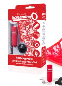 Sexshop - The Screaming O Charged Remote Control Panty Vibe  Czerwony - Wibrujące majteczki ze stymulatorem - online