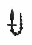 ZATYCZKA ANALNA No. 54 KORALE ANALNE - No. 54 - Butt Plug with Anal Chain - Black