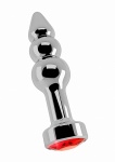 ZATYCZNA ANALNA zdobiona 3,9 Inch R7 - R7 - Silver Plug - 3,9 Inch - Red Sapphire