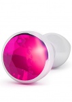 ZATYCZNA ANALNA zdobiona 3,9 Inch R9 - R9 - Silver Plug - 3,9 Inch - Pink Sapphire