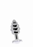 ZATYCZNA ANALNA zdobiona 2.75 Inch - Ribbed Diamond Plug - 2.75 Inch - Silver
