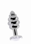 ZATYCZNA ANALNA zdobiona 3.15 Inch - Ribbed Diamond Plug - 3.15 Inch - Silver