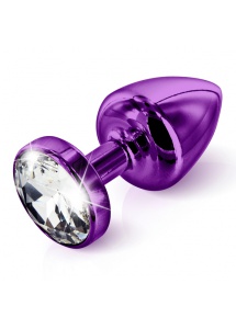 SexShop - Zdobiony plug analny - Diogol Anni Butt Plug Round Purple 35 mm Okrągły Fioletowy - online