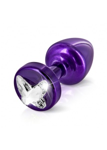 SexShop - Zdobiony plug analny - Diogol Anni R Butt Plug Butterfly Purple 25 mm Motyl Fioletowy - online