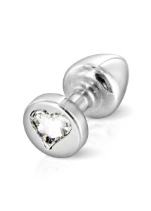 SexShop - Zdobiony plug analny - Diogol Anni R Butt Plug Heart Silver 25 mm Serce Srebrny - online