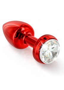 SexShop - Zdobiony plug wibrujący - Diogol Annixitting Vibrating Butt Plug 34 Red Czerwony - online