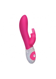 SexShop - Zdobiony wibrator ze stymulatorem - The Rabbit Company The Classic Rabbit Bling Różowy - online