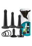 ZESTAW AKCESORIÓW DO SEKSU ANALNEGO Czarny-1070-50-BX - Silicone Pegging Set - Black