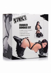 Uprząż do krępowania i niewoli seksualnej - Strict Pet Crawler Bondage Set - Czarny AF253